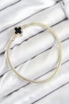 Pirinç Charm Zirkon Taşlı Yonca Model Gold Renk Kadın Bileklik