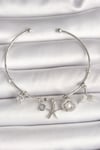 Pirinç Gümüş Renk Sallantı Zirkon Taşlı Deniz Yıldız Figür Balık Kuyruğu Detay Charm Kadın Bileklik