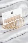 Pirinç Halka Model Gold Renk Kadın Set Küpe