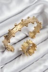 Pirinç Topcuk Model Gold Renk Bileklik Yüzük Set