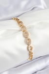 Pirinç Zirkon Taşlı Oval Model Gold Renk Kadın Bileklik