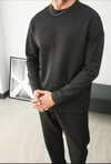 NOIR NAKIŞLI SWEAT SİYAH