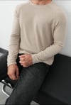 WAFFLE UZUN REGLAN KOLLU SWEAT BEJ
