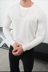 WAFFLE UZUN REGLAN KOLLU SWEAT EKRU