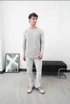 WAFFLE UZUN REGLAN KOLLU SWEAT GRİ