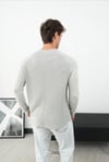 WAFFLE UZUN REGLAN KOLLU SWEAT GRİ