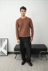 WAFFLE UZUN REGLAN KOLLU SWEAT KAHVE