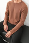 WAFFLE UZUN REGLAN KOLLU SWEAT KAHVE