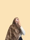 PETALYA DESEN BAMBU KRAŞ ŞAL - KAHVERENGİ
