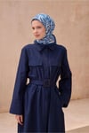 Çiçek Desen Mavi Premium Soft Eşarp 8 - 13