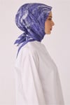 Çiçek Desen Mor Premium Soft Eşarp 2 - 19