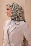 Çiçek Desen Yeşil Premium Soft Eşarp 8 - 15