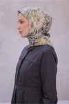 Fresh Çiçek Desen Mint Yeşili Modal Eşarp 2100 - 03