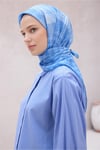 Fresh Kazayağı Deseni Mavi Nova Eşarp 1000 - 17