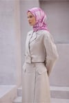 Fresh Kazayağı Deseni Pembe Nova Eşarp 1000 - 16