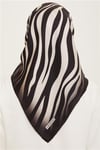 İpek Eşarp Nostalji - 8274-01 Siyah Krem Zebra Twill