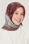 İpek Eşarp Nostalji - 8517-07 Bordo Twill