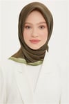 İpek Eşarp Nostalji - 8733-10 Yağ Yeşili Twill