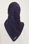 İpek Eşarp Nostalji - 8925-34 Lacivert Twill