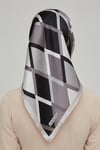 Ipek Eşarp Twill Nostalji Gümüş Gri Siyah