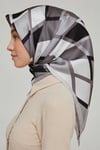 Ipek Eşarp Twill Nostalji Gümüş Gri Siyah