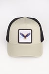 Kartal Logolu Bej-Siyah Trucker Şapka