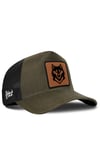 Kurt Logolu Cordura Haki-Siyah Trucker Şapka
