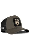 Kurt Logolu Haki-Siyah Trucker Şapka