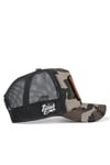 Kurt Logolu Kamuflaj-Siyah Trucker Şapka