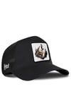 Kurt Logolu Siyah Trucker Şapka