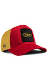 V1 Boss Logolu Kırmızı-sarı Trucker Şapka