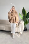Alis Kürk Detaylı Panço | Kahve