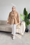 Alis Kürk Detaylı Panço | Kahve