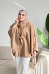 Alis Kürk Detaylı Panço | Kahve