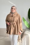 Alis Kürk Detaylı Panço | Kahve