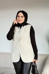 Arden Kaşe Yelek | Ekru