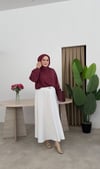 Asimetrik Yaka Çizgili Gömlek- Bordo
