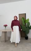 Asimetrik Yaka Çizgili Gömlek- Bordo