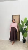 Asimetrik Yaka Çizgili Gömlek- Pembe