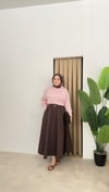 Asimetrik Yaka Çizgili Gömlek- Pembe