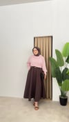 Asimetrik Yaka Çizgili Gömlek- Pembe