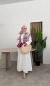 Bele Oturan Krep Elbise - Beyaz