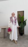 Bele Oturan Krep Elbise - Beyaz