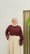 Bilekleri Taşlı Gömlek - Bordo
