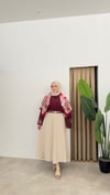 Bilekleri Taşlı Gömlek - Bordo