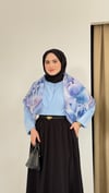 Bilekleri Taşlı Gömlek - Mavi