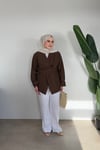 Bloom Bağlamalı Kimono Gömlek | Kahve