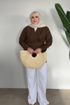 Bloom Bağlamalı Kimono Gömlek | Kahve