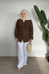 Bloom Bağlamalı Kimono Gömlek | Kahve