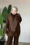 Çizgi Detaylı Takım – Kahverengi